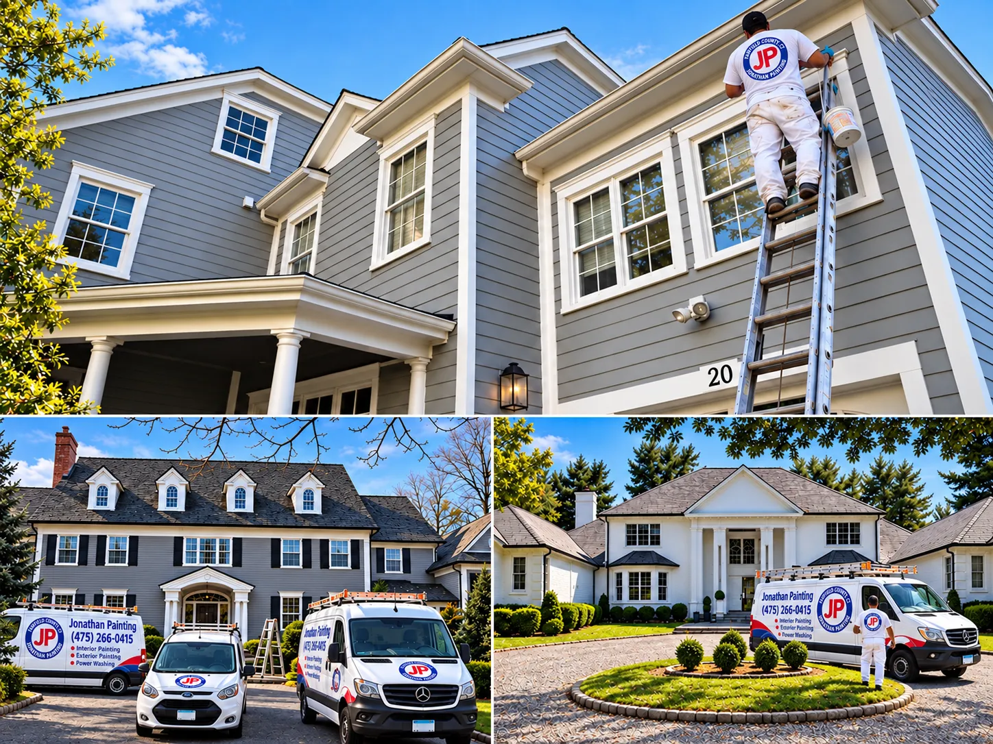 Collage with images of interiors and exteriors